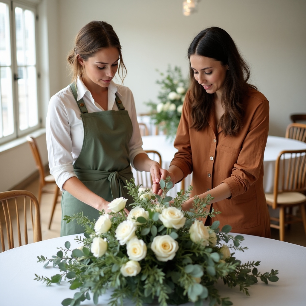 Dekorációs csapat helyszíni felállítás közben